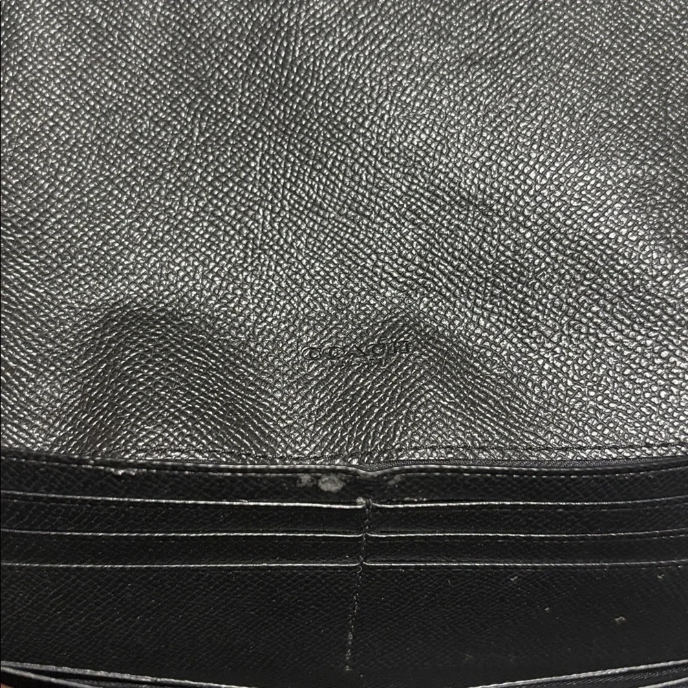 Coach Midnight Black Leather Clutch/Wallet